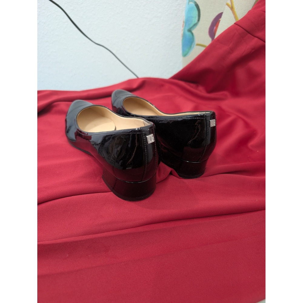 Ivanka Trump Black Patent Leather Pointed Toe Low Block Heel Pumps Womens 8.5M